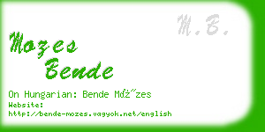 mozes bende business card